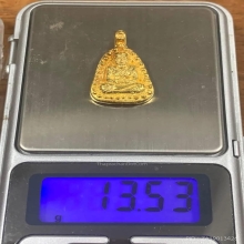 พระทองคำ เหรียญหลวงพ่อทวด พิมพ์จอบหล่อโบราณไข่ปลาใหญ่