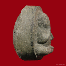 พระปิดตา กนกข้าง เนื้อใบลาน (เทาฟ้า) (นิยม)