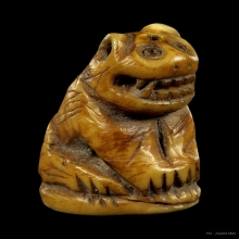 เสือหลวงพ่อปาน วัดมงคลโคธาวาส : (จารสายฟ้าครบ) ช้างเผือก