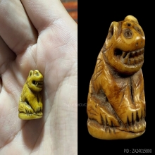 เสือหลวงพ่อปาน วัดมงคลโคธาวาส : (จารสายฟ้าครบ) ช้างเผือก