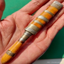 มีดขนาดปากกา ฝักงา ด้ามงา ใบมีดเหล็กมีสนิมขุม