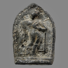 พระลีลากำแพงขาว เนื้อชินเงิน กรุวัดบรมธาตุ (ทุ่งเศรษฐี)