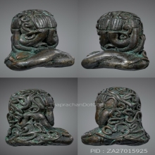 พระปิดตายันต์ยุ่งหลวงพ่อทับวัดทอง พิมพ์เศียรโตเนื้อสำริดเงิน