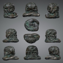 พระปิดตายันต์ยุ่งหลวงพ่อทับวัดทอง พิมพ์เศียรโตเนื้อสำริดเงิน