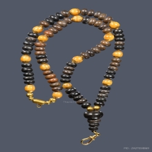 สร้อยประคำ เนื้อผงคลุกรัก ชุดทองคำ