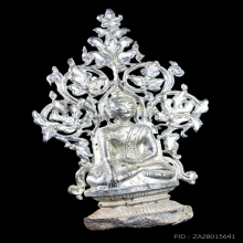 พระเชียงแสนหลังเจดีย์ ซุ้มเถาวัลย์ฉลุ เนื้อชินเงิน ผิวปรอท