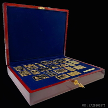 แสตมป์เงินชุบทองทอง 99.99% ฉลองสิริราชสมบัติครบ 50 ปี 2539