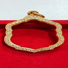 ตลับทอง90 เพชรแท้เหรียญเสมา 8 รอบ หลวงปู่ทิม 17.95 กรัม