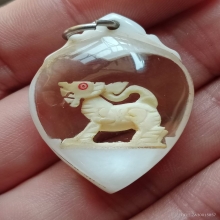 สิงห์หลวงพ่อมุ่ย วัดดอนไร่ เลี่ยมเก่า