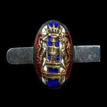 เข็มกลัดตรารัฐธรรมนูญ หน้าทองคำแท้ ตัวโครงเป็นเนื้อเงิน