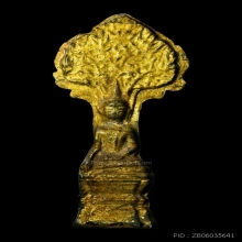 พระเชียงแสนปรกโพธิ์เหนือเศียร ฐานสูง เนื้อชินเงิน เชียงราย