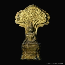 พระเชียงแสนปรกโพธิ์เหนือเศียร ฐานสูง เนื้อชินเงิน เชียงราย