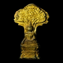 พระเชียงแสนปรกโพธิ์เหนือเศียร ฐานสูง เนื้อชินเงิน เชียงราย