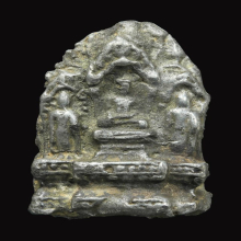 พระซุ้มปรางค์ พิมพ์จิ๋ว เนื้อชินเงิน กรุวัดพระศรีฯ จ.ลพบุรี