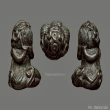 พระปิดตาหลวงพ่อทับ วัดทอง เนื้อสัมฤทธิ์เงิน