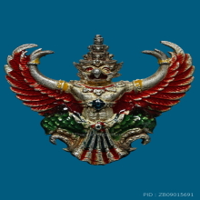 พญาครุฑ ๙ หน้ามหาเศรษฐี อ.วราห์  เนื้อเงินลงยา+บัตรสมาคม