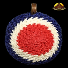 เบี้ยแก้ลายธงชาติห่วงเดียว(หายาก) หลวงปู่เจือ สภาพสวยมาก