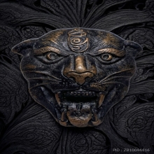 กระโหลกเสือแม่ลูกอ่อน เนื้อสัตตะโลหะ หลวงพ่อชำนาญ