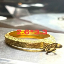 ตลับทองมือ 2 แกะลายทรงหัวเต่า 