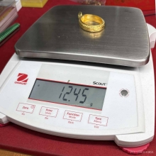 ตลับทองมือ 2 แกะลายทรงหัวเต่า 