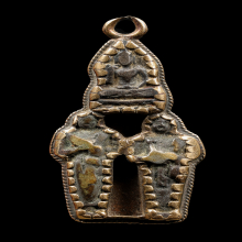 พระเรียกลาภหลวงพ่อแฉ่ง วัดบางพัง (เนื้อเงิน+เลี่ยมทองคำเก่า)