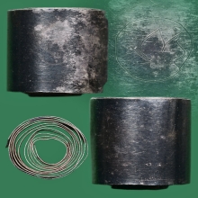 ตะกรุดหัวใจโลกธาตุ เนื้อเงิน เก่าโบราณ