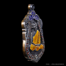 เหรียญเสมา 8 รอบ หลวงปู่ทิม นวโลหะ หน้ากากเงิน ลงยา 3 สี