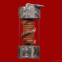 ตะกรุดวายุ(ตะกรุดลม) แผ่นเงินลงจารหุ้มใบลาน หลวงปู่หงษ์ 