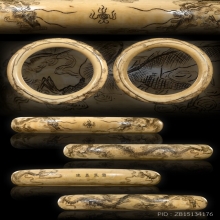 กำไล แกะอลังการ มังกรคู่ คาบแก้ว ชิ้นงานจีนโบราณ