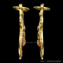 LUANG-POR-SOTHORN COIN , 2509 , SOLID GOLD WITH RED ENAMEL