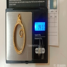 ตลับทอง90 เพชรแท้ เหรียญรูปไข่ หนัก 14.11 กรัม