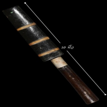 มีดเก่า ด้ามไม้-ฝักไม้ ใบตอกยันต์ ไม่ทราบที่ สภาพสวยมาก