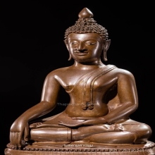 พระพุทธรูปรัชกาล เกศบัวตูม เนื้อแดงหล่อหนา บัวเด้ง