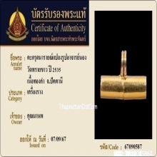 ตะกรุดนารายณ์แปลงรูปอาจารย์นอง วัดทรายขาว เนื้อทองคำ