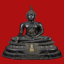 พระบูชาภ.ป.ร. วัดบวรนิเวศวิหาร ปี 2508 เนื้อทองเหลืองรมดำ