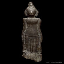 พระเงินยืนหลังเรียบ ศิลปะนครศรีธรรมราช เนื้อสำริด แก่เงิน