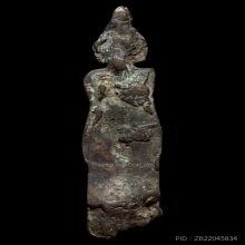 พระเงินยืนหลังเรียบ ศิลปะนครศรีธรรมราช เนื้อสำริด แก่เงิน