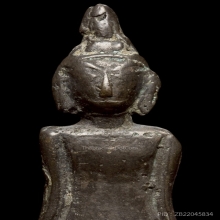 พระเงินยืนหลังเรียบ ศิลปะนครศรีธรรมราช เนื้อสำริด แก่เงิน