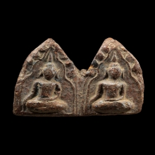 พระขุนแผนพลายคู่ กรุวัดบ้านกร่าง พิมพ์เทวดา ติดหน้าติดตา 