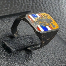 แหวนเงินลงยา ลายธงชาติ หลวงพ่อเดิม