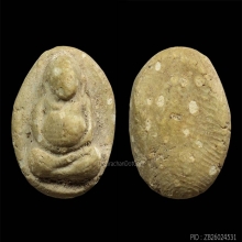 พระกรุวัดอัมพวา พิมพ์พระสังกัจจายน์ เนื้อผงน้ำมัน