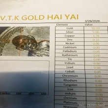 เหรียญหลวงปู่ทวด  ปี 2543 เนื้อเงินหน้ากากทองคำ