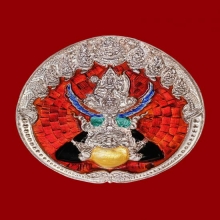 พระนารายณ์ทรงครุฑ ท่านเจ้าคุณธงชัย 2548 เนื้อเงินลงยาสีแดง