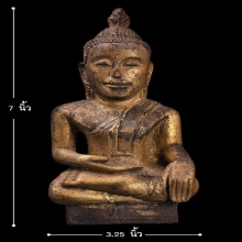 พระบูชา3นิ้ว สมัยสุโขทัย เนื้อไม้ลงรักปิดทองเก่า หายากมาก