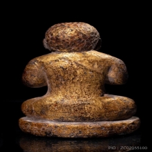 พระปิดตาไม้แกะพอกผง ลงรักปิดทอง มีจารเปียก ศิลป์สวยงาม