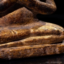 พระปิดตาไม้แกะพอกผง ลงรักปิดทอง มีจารเปียก ศิลป์สวยงาม