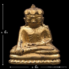 พระบัวเข็ม3นิ้ว เนื้อไม้ลงรักปิดทอง ศิลปพม่า เก่าจัดชัดเจน