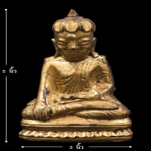 พระบัวเข็ม3นิ้ว เนื้อไม้ลงรักปิดทอง ศิลปพม่า เก่าจัดชัดเจน