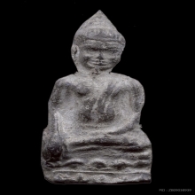 พระหูยานกรุวัดราชบูรณะ พิมพ์บัว2ชั้น เนื้อชินเงิน