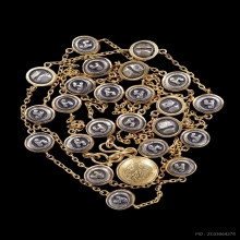 สร้อยทองคำ พร้อมหัวนะโมเงิน เลี่ยมทองหายากมากยุคแรกสวยๆ